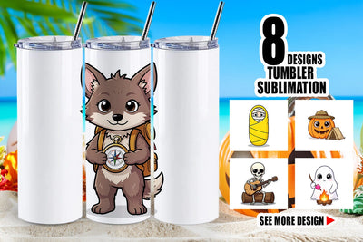 Tumbler Big Eye Summerween Camping Sublimation artnoy 
