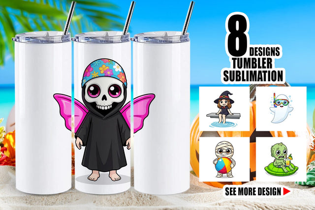Tumbler Big Eye Summerween Pool Party Sublimation artnoy 