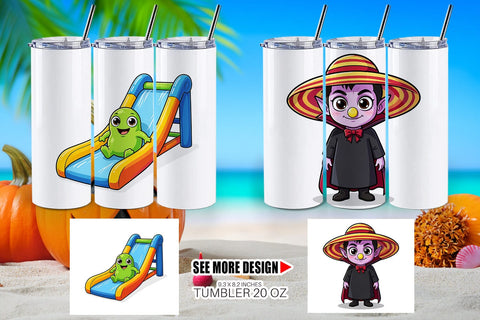 Tumbler Big Eye Summerween Pool Party Sublimation artnoy 