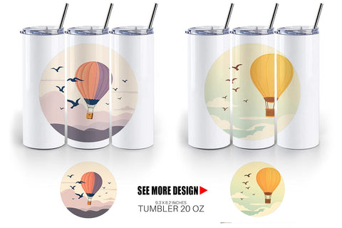 Tumbler Bird Hot Air Balloon Sublimation artnoy 