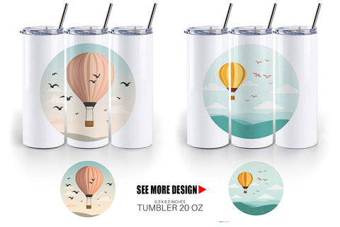 Tumbler Bird Hot Air Balloon Sublimation artnoy 