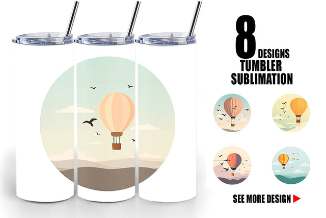 Tumbler Bird Hot Air Balloon Sublimation artnoy 