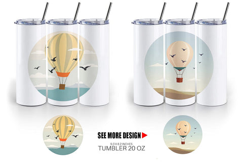 Tumbler Bird Hot Air Balloon Sublimation artnoy 