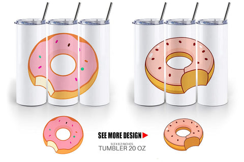 Tumbler Bitten Donut Sublimation artnoy 