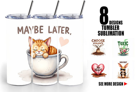 Tumbler Bitter Coffee Goth Sarcastic Quotes Sublimation artnoy 