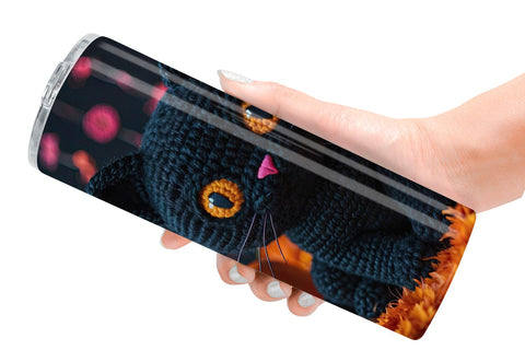 Tumbler Black Cat Knitted Sublimation artnoy 