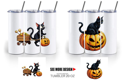 Tumbler Black Cat Sublimation artnoy 