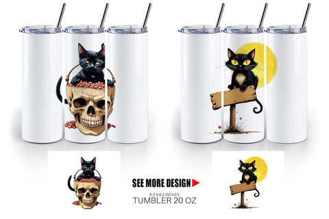 Tumbler Black Cat Sublimation artnoy 