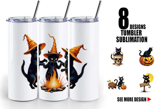 Tumbler Black Cat Sublimation artnoy 