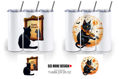 Tumbler Black Cat Sublimation artnoy 
