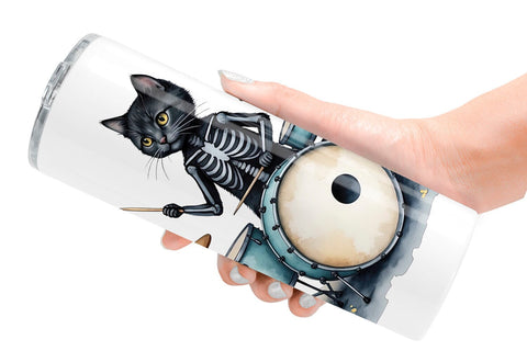 Tumbler Black Cat Tunes Sublimation artnoy 