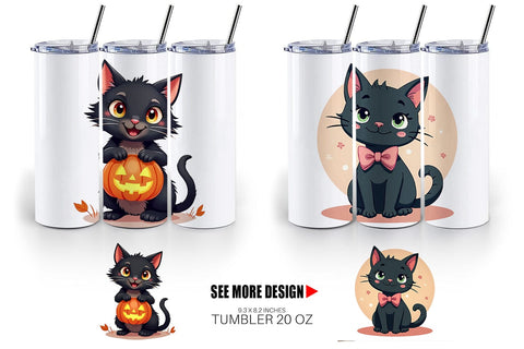 Tumbler Black Cats Sublimation artnoy 