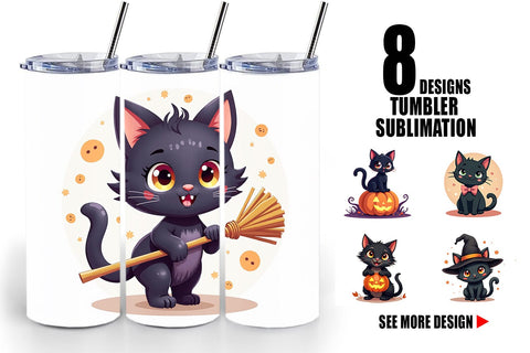 Tumbler Black Cats Sublimation artnoy 