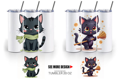 Tumbler Black Cats Sublimation artnoy 
