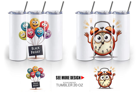 Tumbler Black Friday Icons Sublimation artnoy 