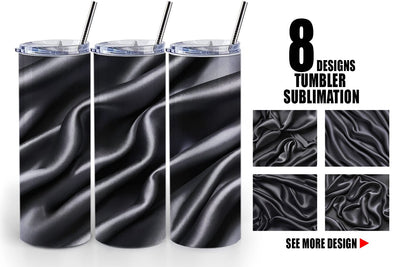 Tumbler Black Silk Pattern Sublimation artnoy 