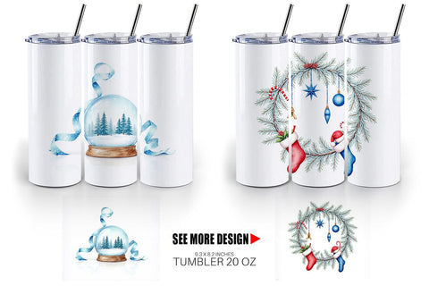 Tumbler Blue Christmas Sublimation artnoy 