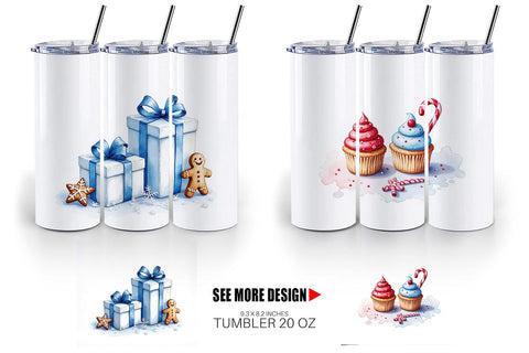 Tumbler Blue Christmas Sublimation artnoy 