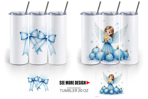 Tumbler Blue Christmas Sublimation artnoy 