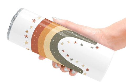 Tumbler Boho Autumn Rainbows Sublimation artnoy 
