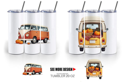 Tumbler Boho Fall Camper Sublimation artnoy 