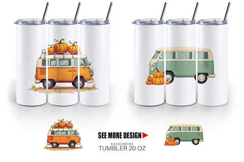 Tumbler Boho Fall Camper Sublimation artnoy 