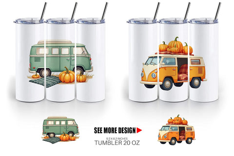 Tumbler Boho Fall Camper Sublimation artnoy 