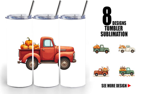 Tumbler Boho Farm Trucks Sublimation artnoy 