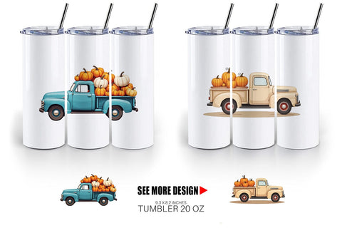 Tumbler Boho Farm Trucks Sublimation artnoy 