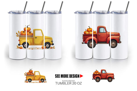 Tumbler Boho Farm Trucks Sublimation artnoy 