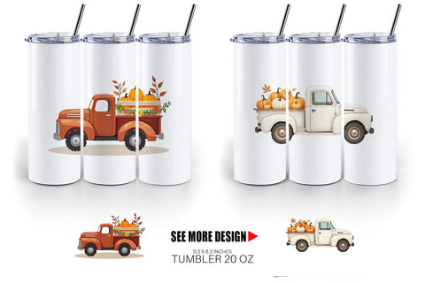 Tumbler Boho Farm Trucks Sublimation artnoy 