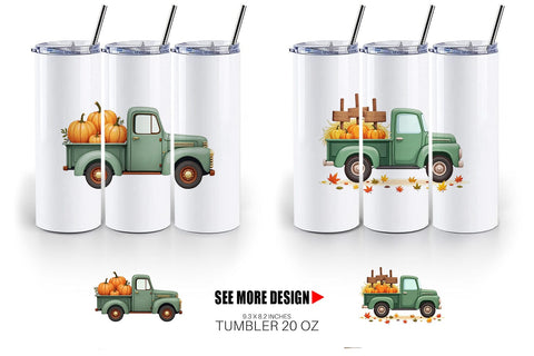 Tumbler Boho Farm Trucks Sublimation artnoy 