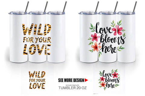 Tumbler Boho Jungle Love Tropical Valentine Quotes Sublimation artnoy 