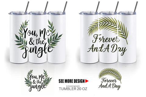 Tumbler Boho Jungle Love Tropical Valentine Quotes Sublimation artnoy 