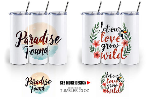 Tumbler Boho Jungle Love Tropical Valentine Quotes Sublimation artnoy 