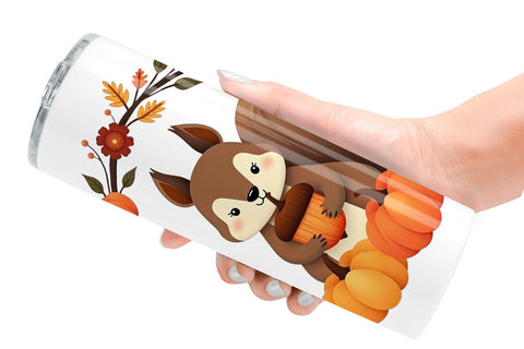 Tumbler Boho Pumpkin Critters Sublimation artnoy 