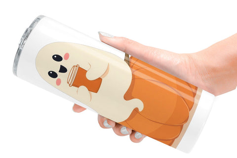 Tumbler Boho Pumpkin Ghosts Sublimation artnoy 
