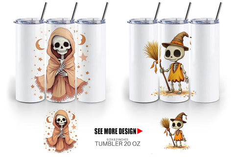 Tumbler Boho Skeleton Halloween Sublimation artnoy 