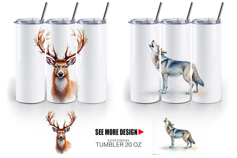 Tumbler Boho Winter Animals Sublimation artnoy 