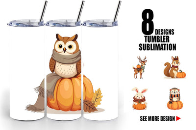 Tumbler Boho Woodland Animals Sublimation artnoy 