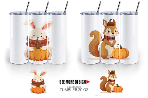 Tumbler Boho Woodland Animals Sublimation artnoy 