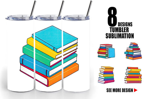 Tumbler Book Stack Sublimation artnoy 
