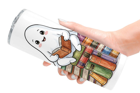 Tumbler Bookish Librarian Ghost Art Sublimation artnoy 
