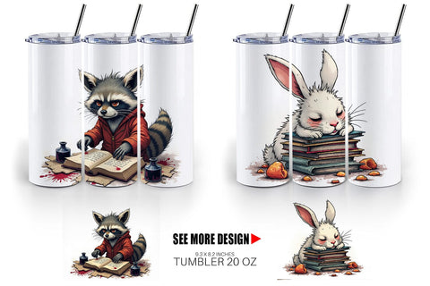 Tumbler Bookworm Critters Sublimation artnoy 