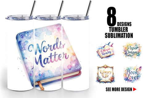 Tumbler Bookworm Quotes Sublimation artnoy 