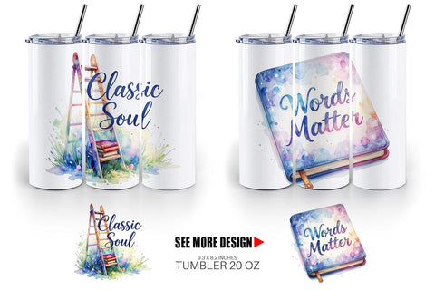 Tumbler Bookworm Quotes Sublimation artnoy 