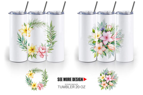 Tumbler Botanical Bloom Sublimation artnoy 