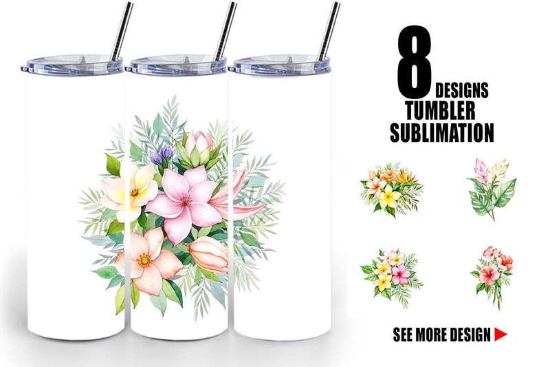 Tumbler Botanical Bloom Sublimation artnoy 