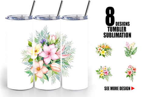 Tumbler Botanical Bloom Sublimation artnoy 