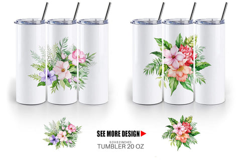 Tumbler Botanical Bloom Sublimation artnoy 